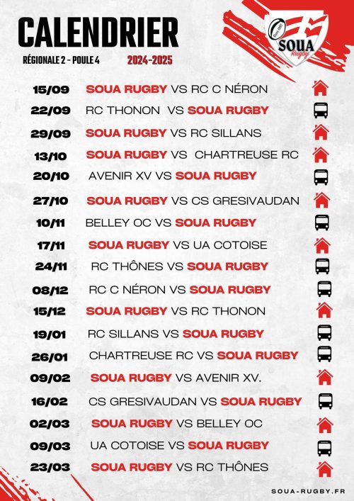 Calendrier 2024/2025